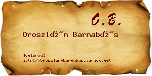 Oroszlán Barnabás névjegykártya